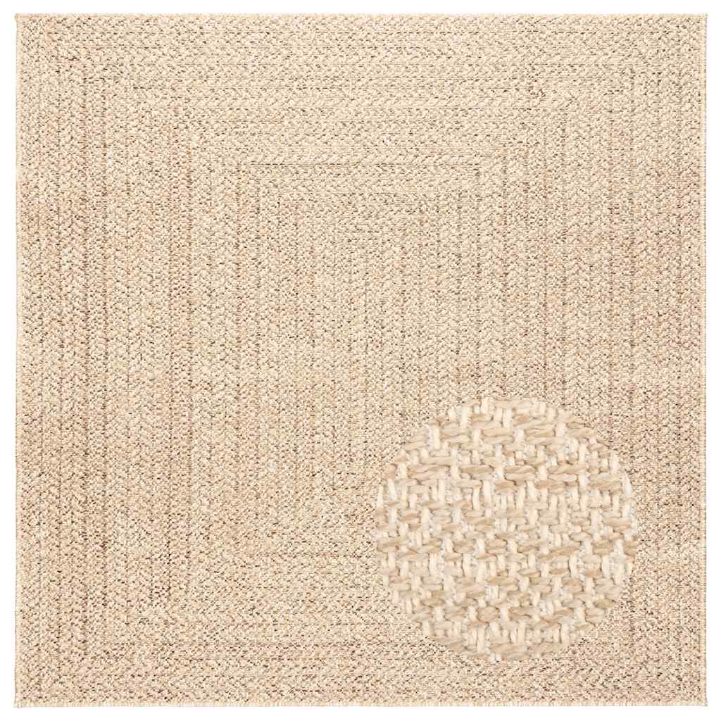 Rug ZIZUR, 120x120 cm, jute imitation, indoor and outdoor