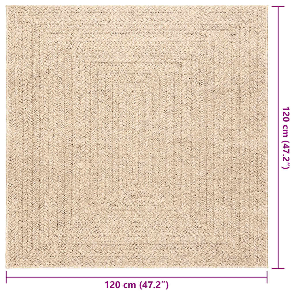 Rug ZIZUR, 120x120 cm, jute imitation, indoor and outdoor
