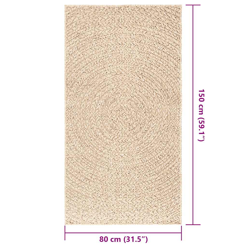 Rug ZIZUR, 80x150 cm, jute imitation, indoor and outdoor