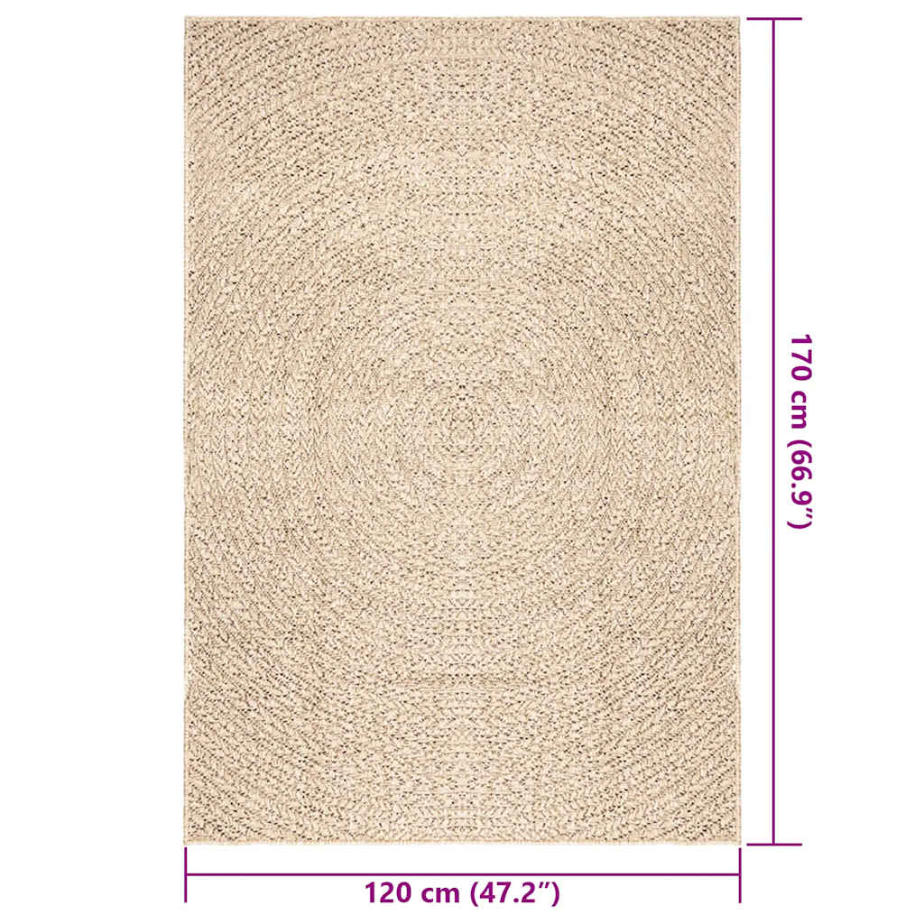 Kilimas ZIZUR, 120x170 cm, džiuto imitacija, vidaus ir lauko