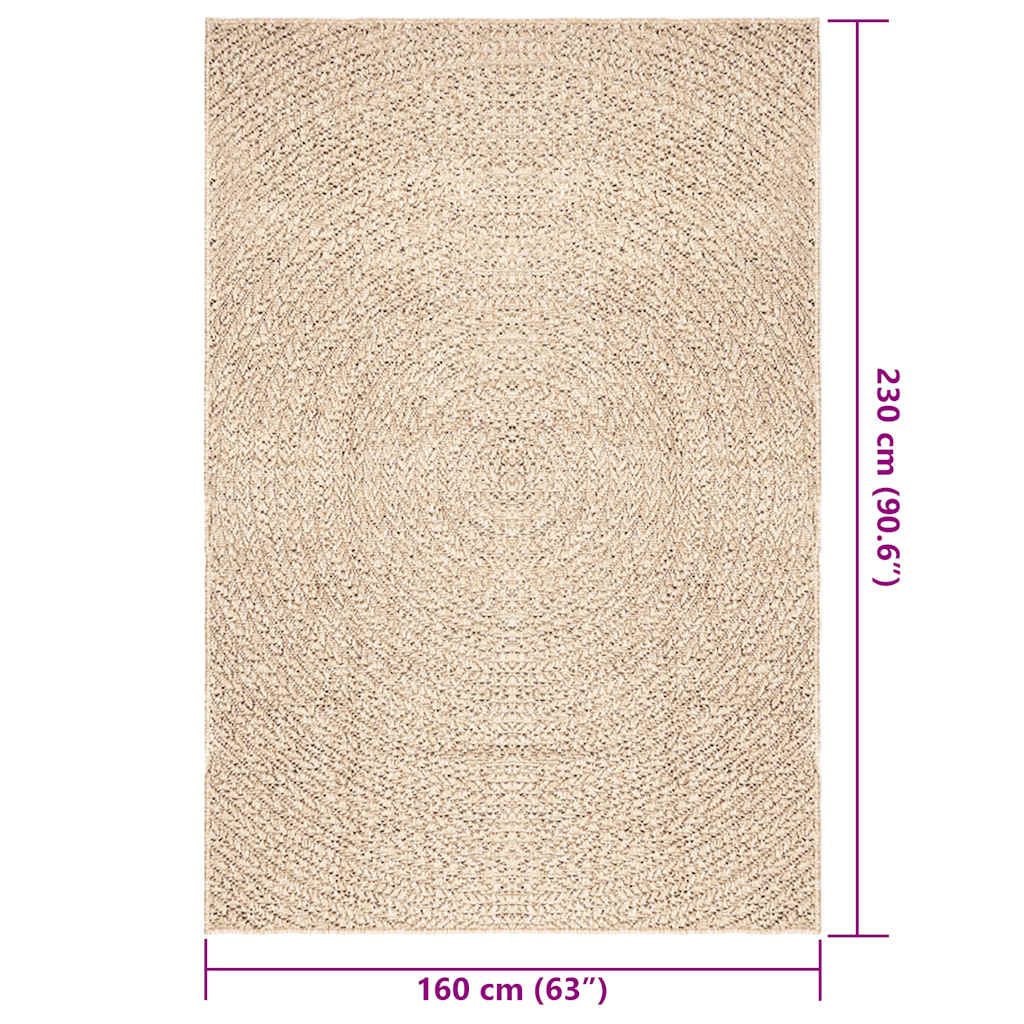 Rug ZIZUR, 160x230 cm, jute imitation, indoor and outdoor