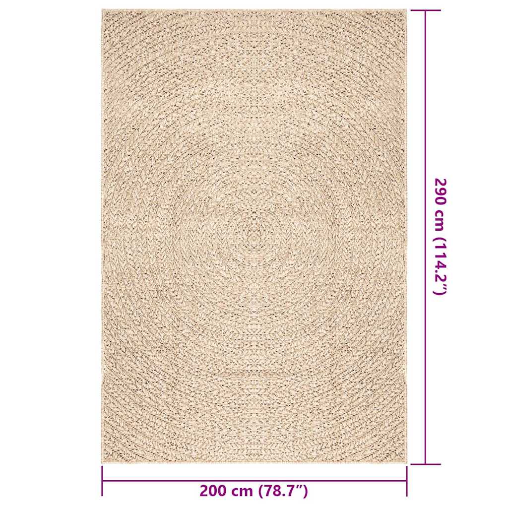 Kilimas ZIZUR, 200x290 cm, džiuto imitacija, vidaus ir lauko