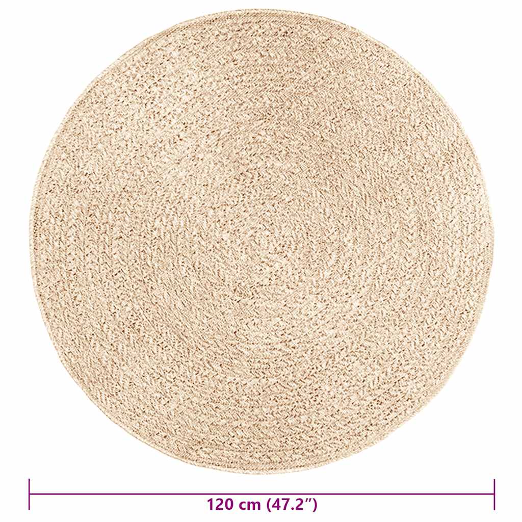 Kilimas ZIZUR, Ø 120 cm, džiuto imitacija, vidaus ir lauko