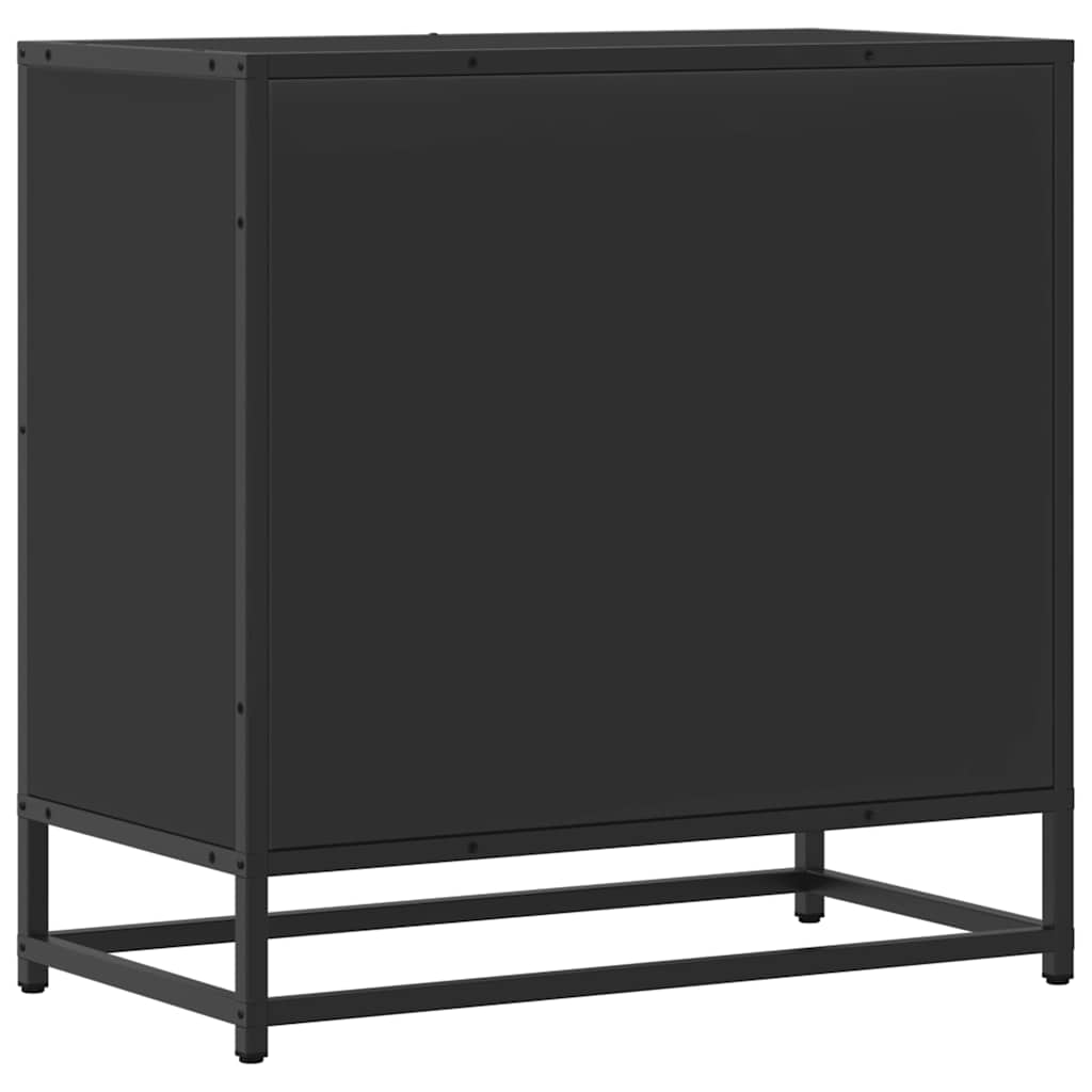 Naktsskapītis Melns 60x31x60 cm Koks un metāls