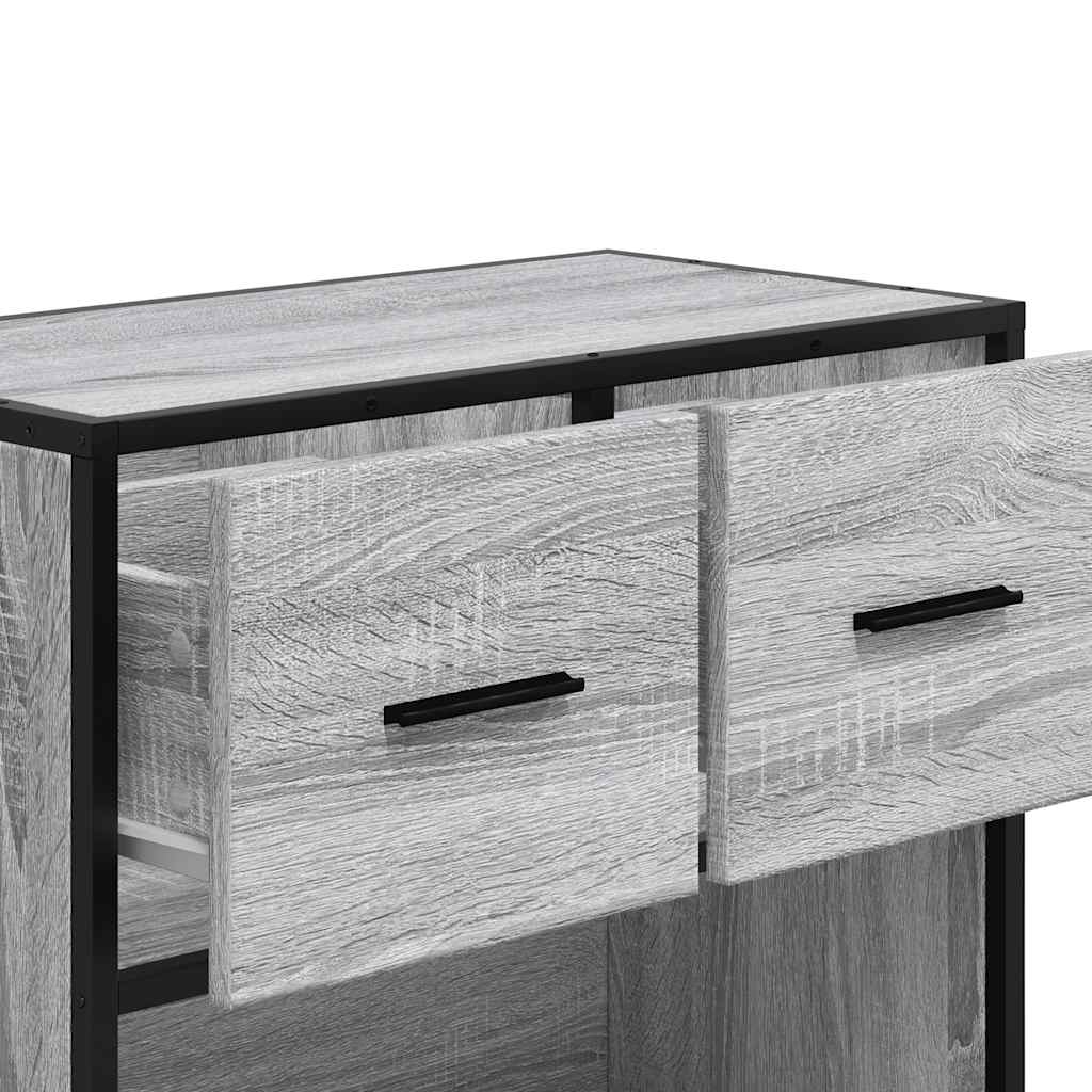 naktinė spintelė Pilka Sonoma 60x31x60 cm Mediena ir metalas