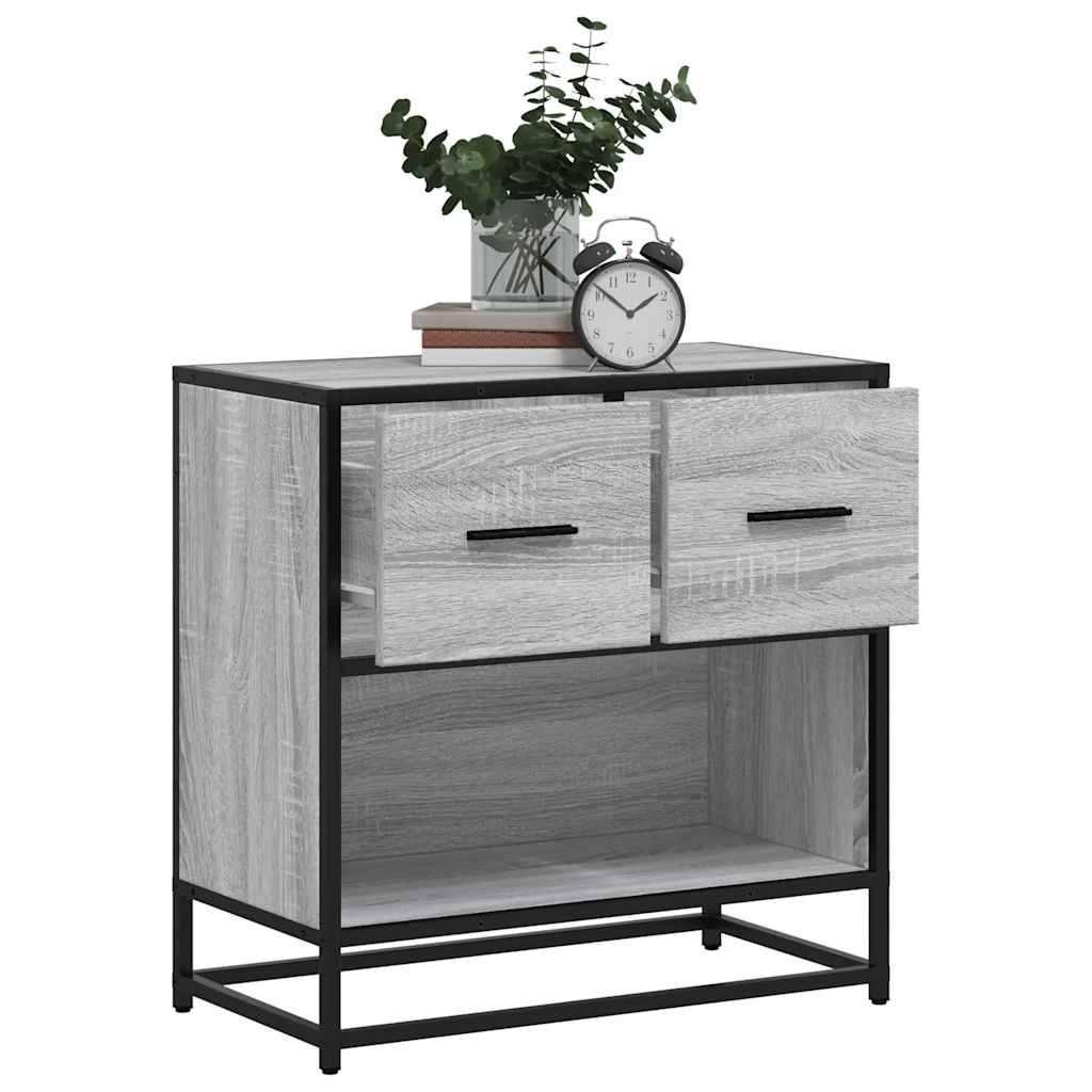 naktinė spintelė Pilka Sonoma 60x31x60 cm Mediena ir metalas