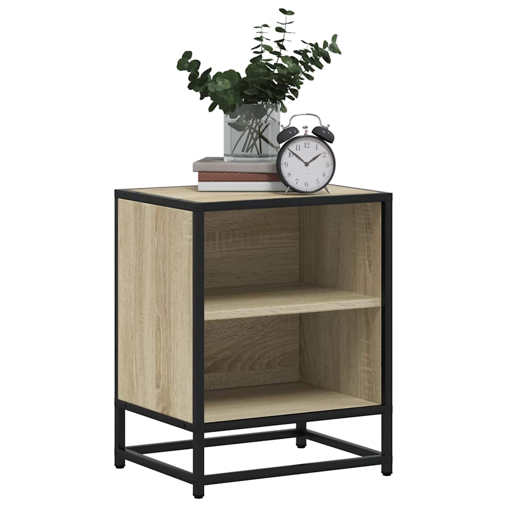 Bedside cabinet Sonoma oak 40x31x50 cm Wood and metal