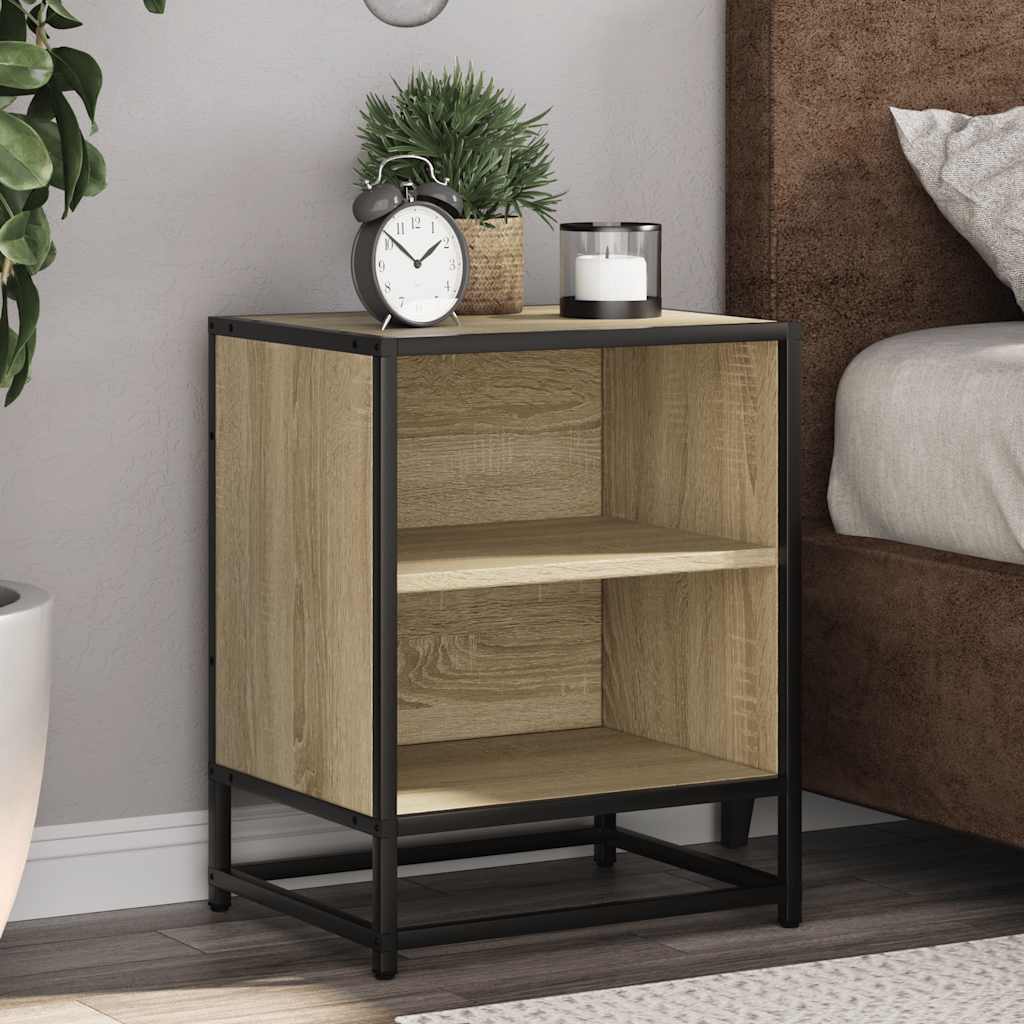 Bedside cabinet Sonoma oak 40x31x50 cm Wood and metal