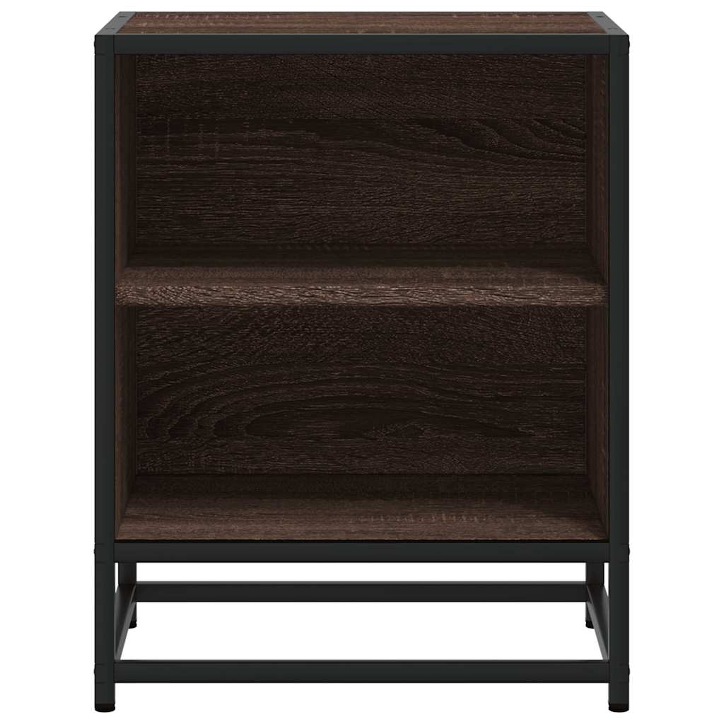Bedside tables 2 pcs Brown oak Wood and metal
