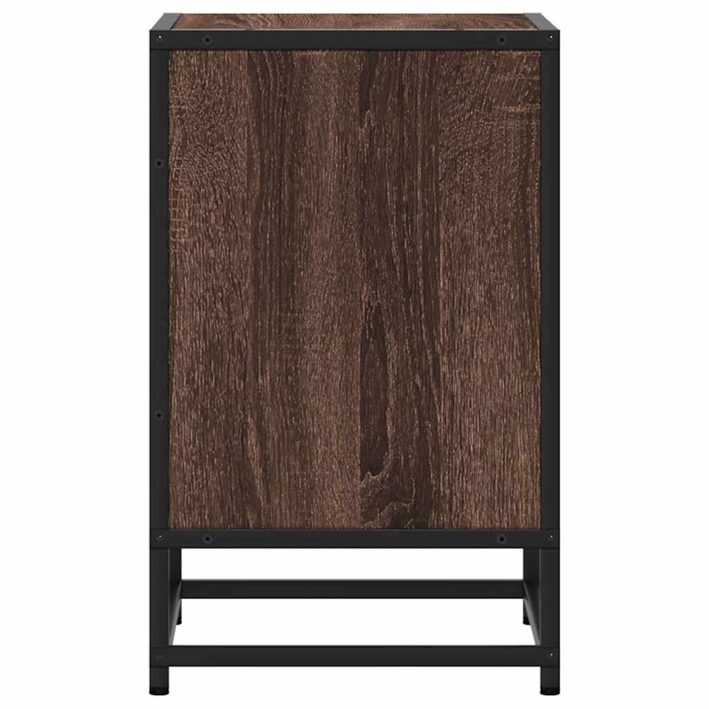 Bedside tables 2 pcs Brown oak Wood and metal