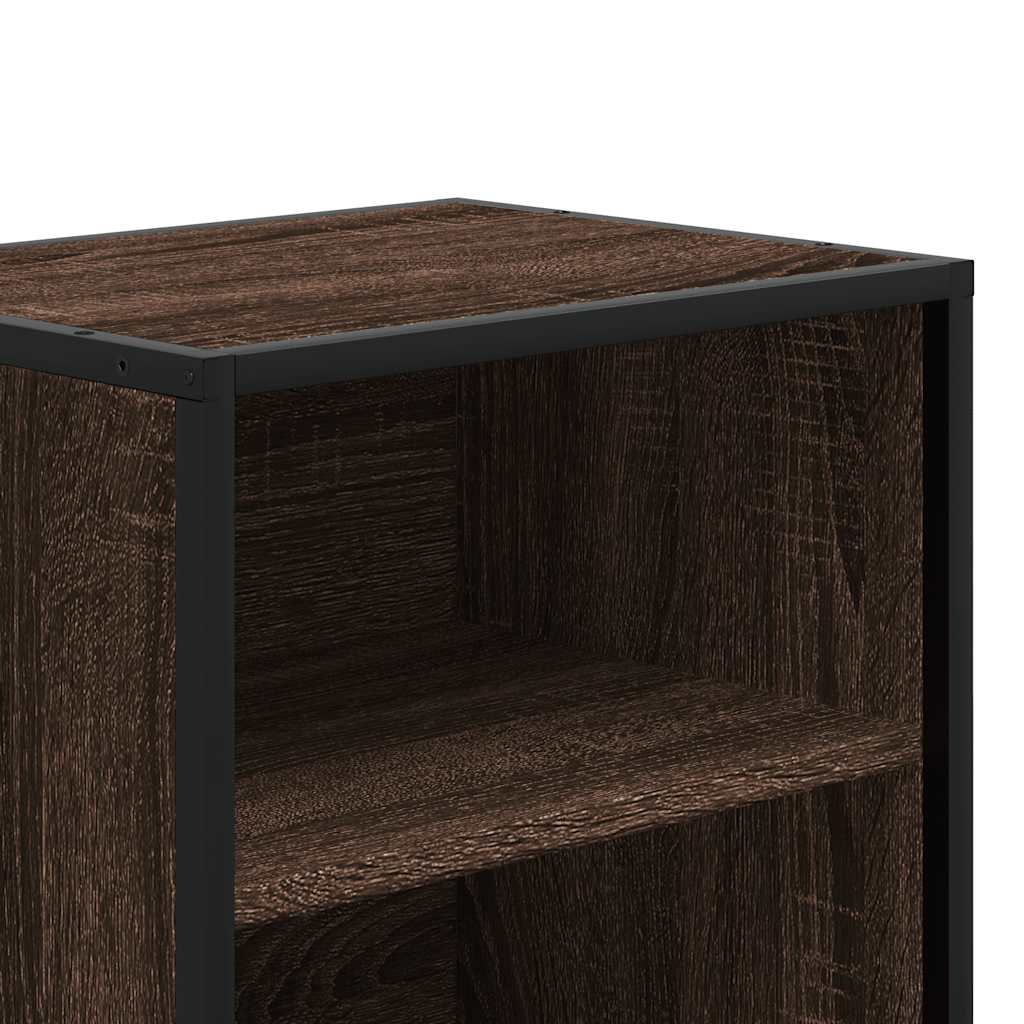 Bedside tables 2 pcs Brown oak Wood and metal