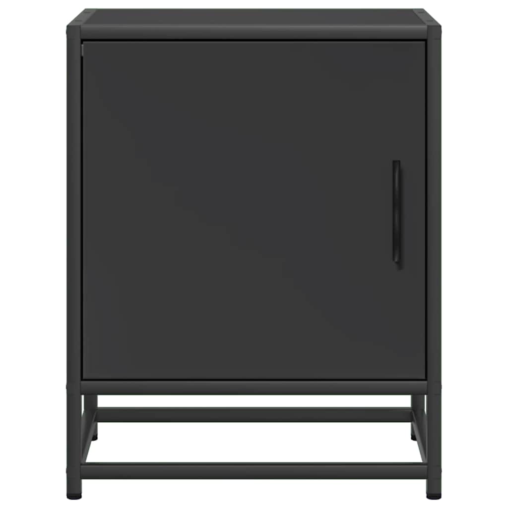 Bedside Cabinet Black 40x31x50 cm Wood and Metal