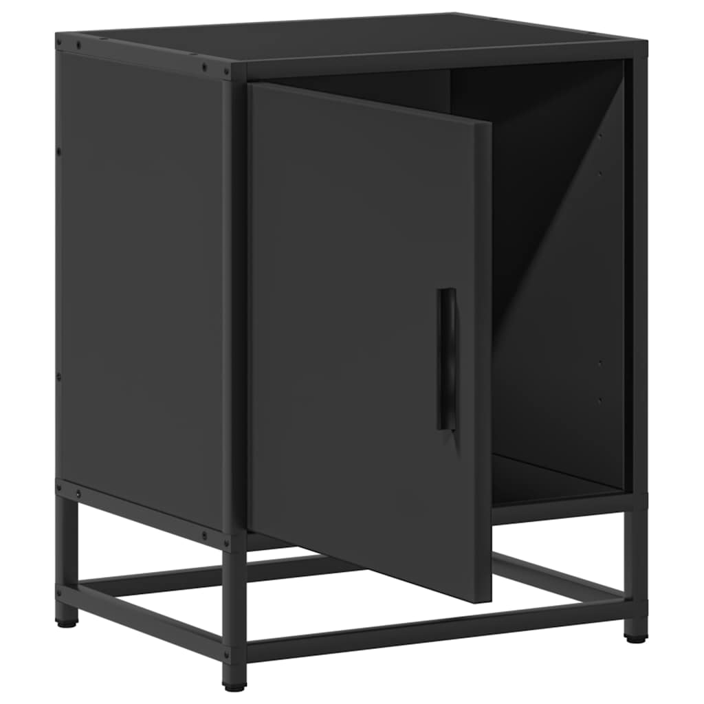 Bedside Cabinet Black 40x31x50 cm Wood and Metal