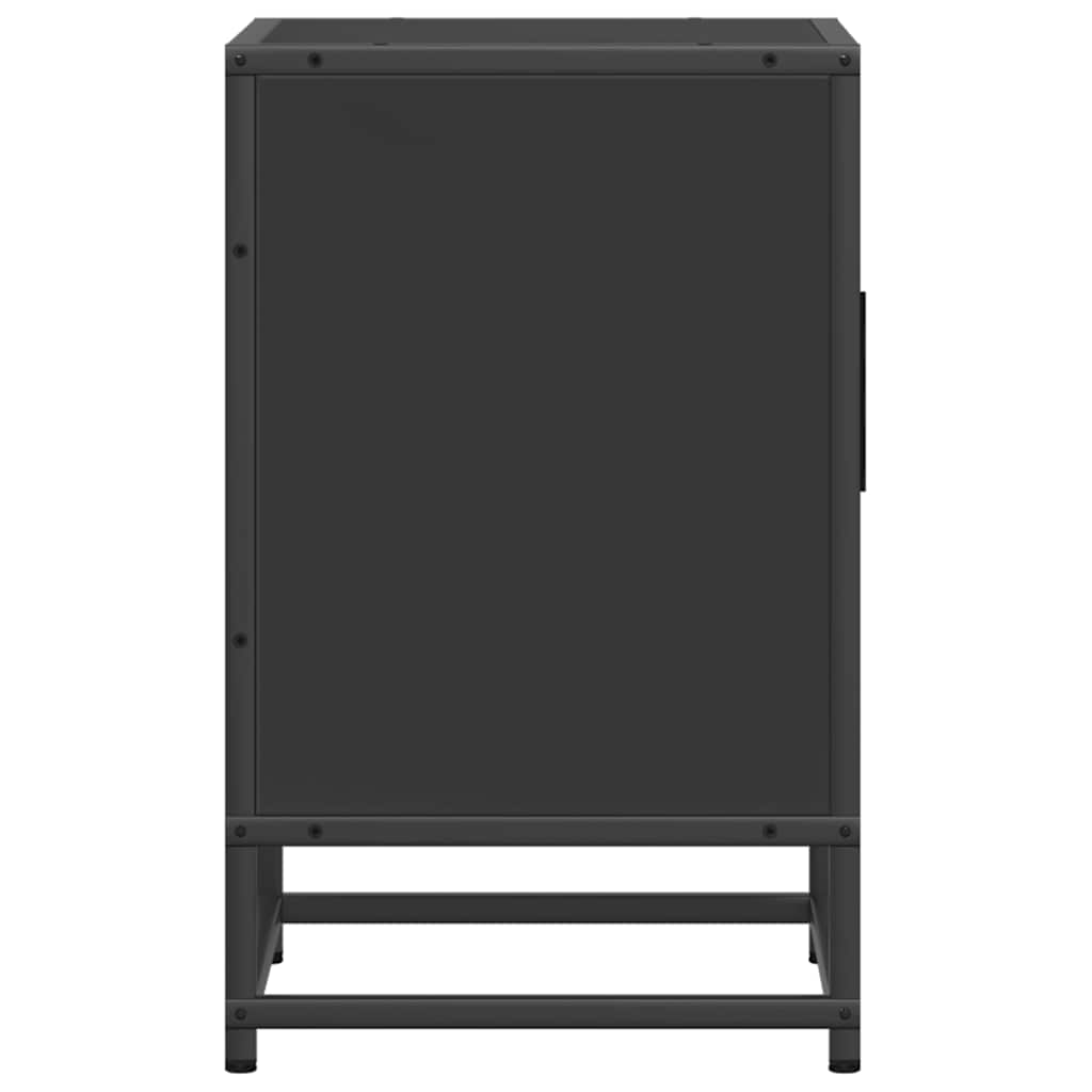 Bedside Cabinet Black 40x31x50 cm Wood and Metal
