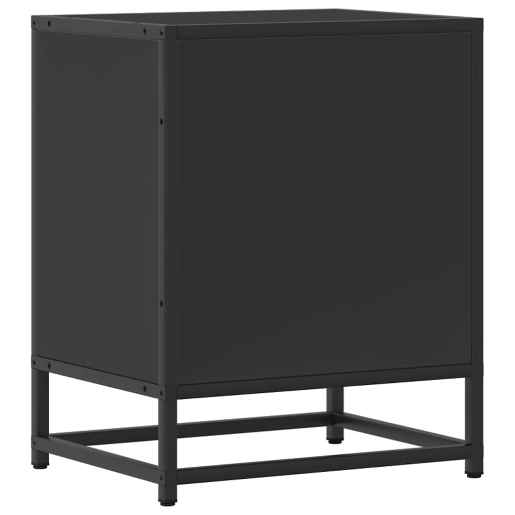 Bedside Cabinet Black 40x31x50 cm Wood and Metal