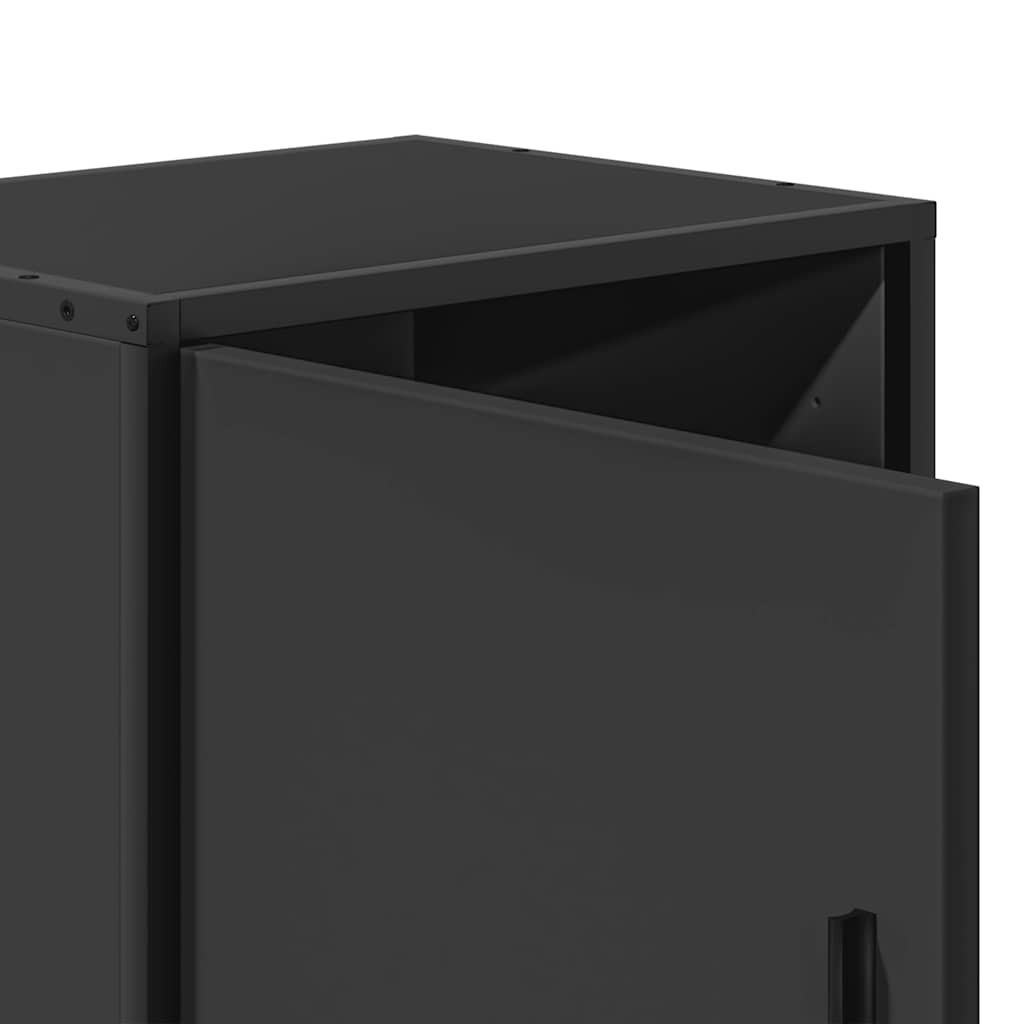 Bedside Cabinet Black 40x31x50 cm Wood and Metal