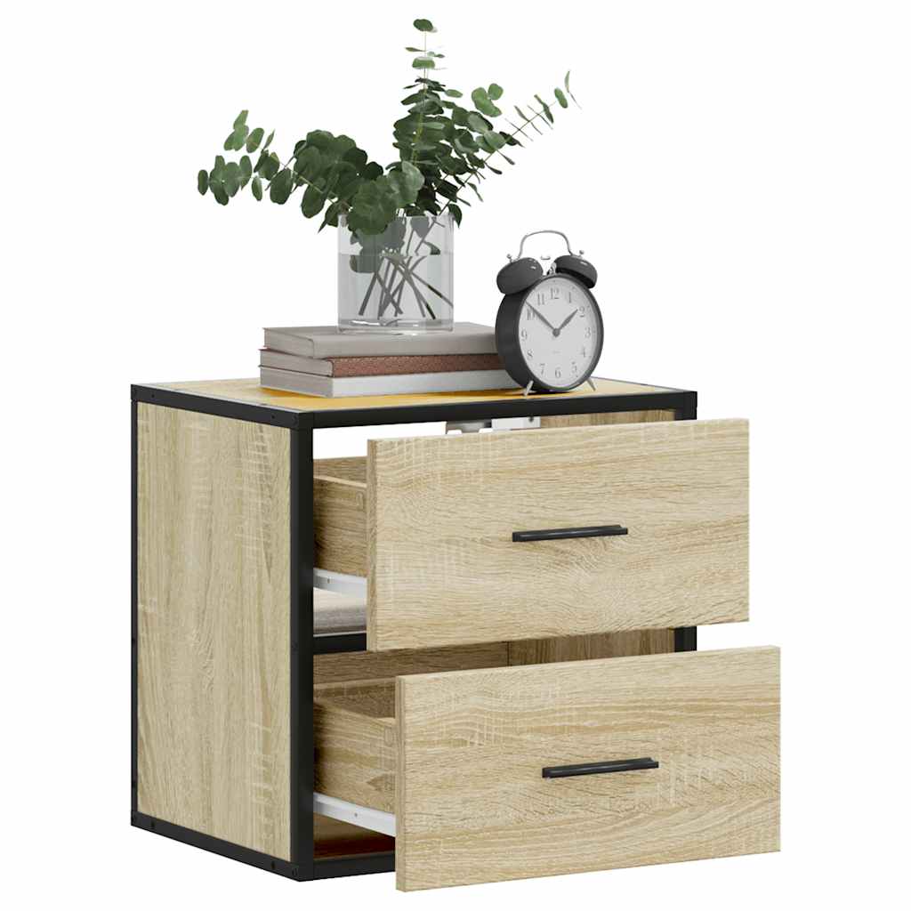 Wall-mounted bedside tables, 2 pcs., Sonoma, 40x31x39.5 cm