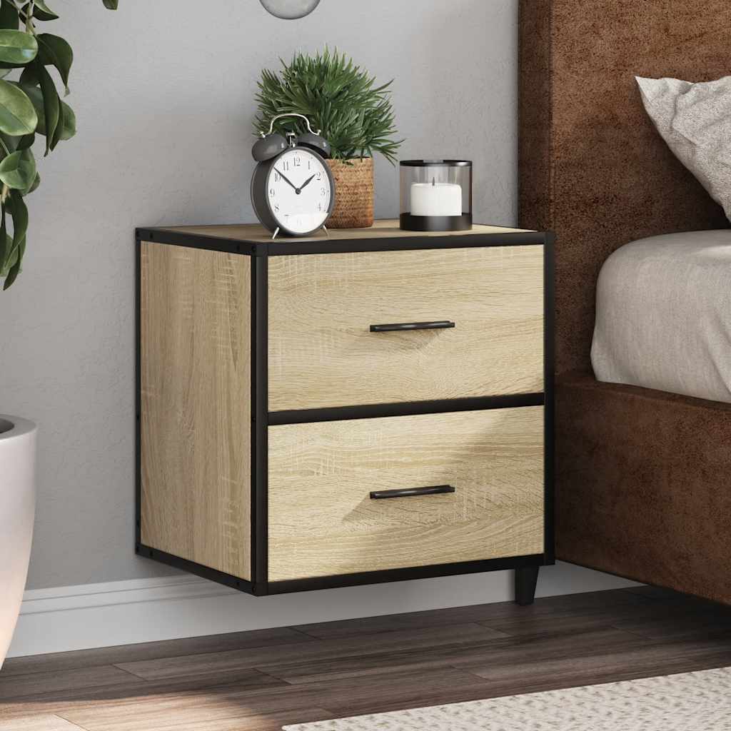 Wall-mounted bedside tables, 2 pcs., Sonoma, 40x31x39.5 cm