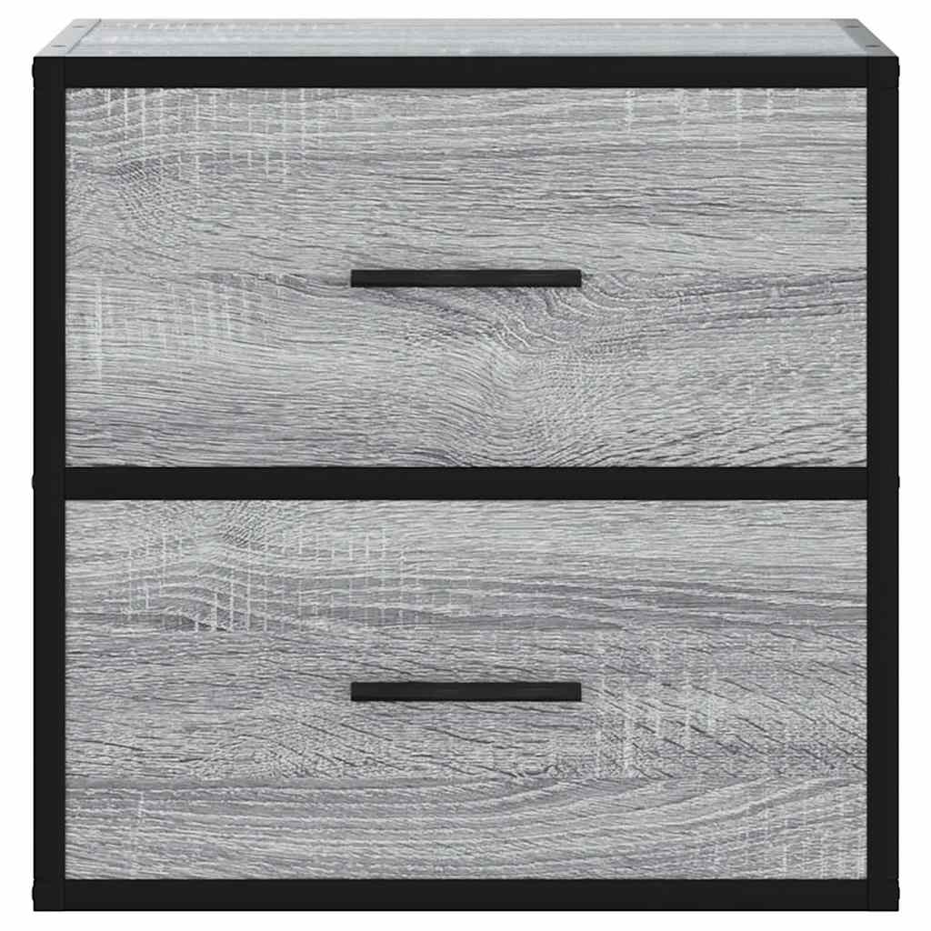 Wall-mounted nightstands, 2 pcs, grey, 40x31x39.5 cm