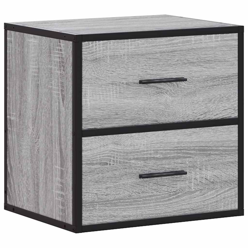 Wall-mounted nightstands, 2 pcs, grey, 40x31x39.5 cm