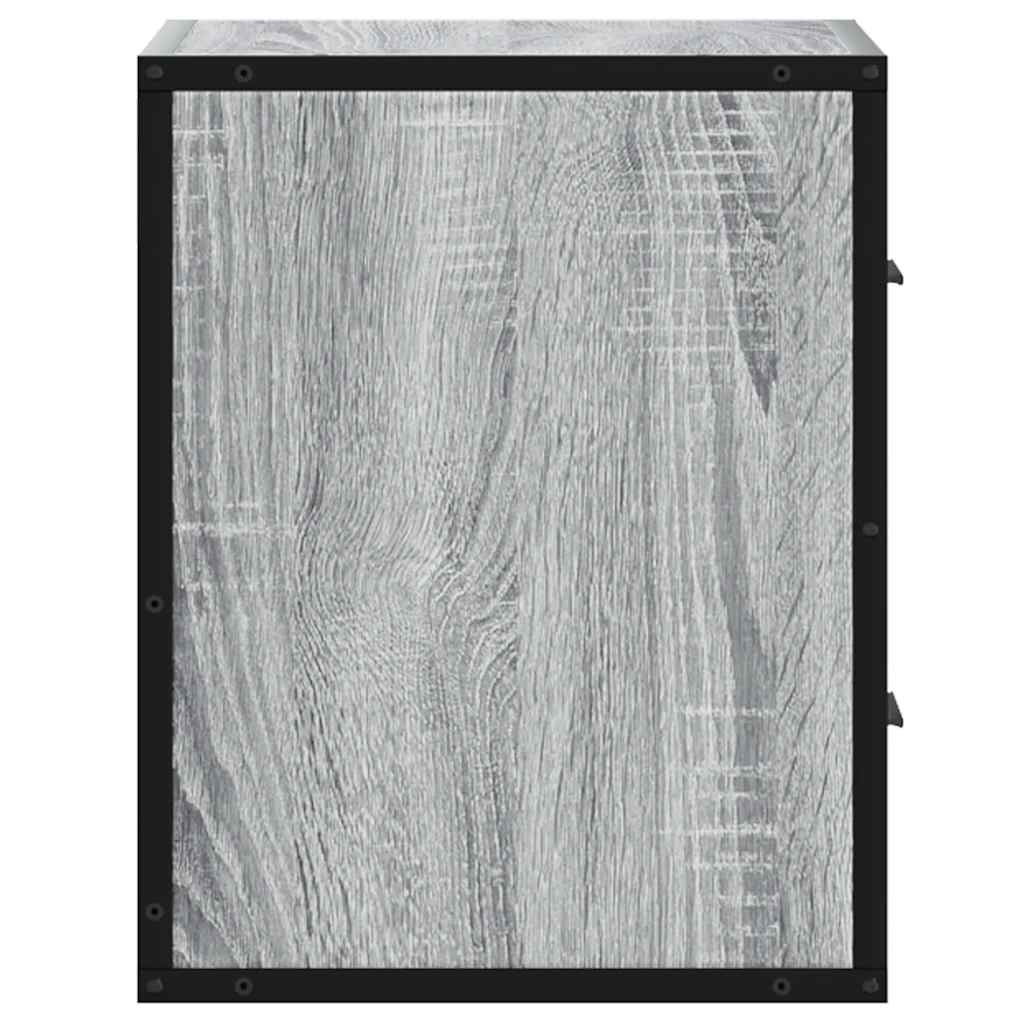 Wall-mounted nightstands, 2 pcs, grey, 40x31x39.5 cm