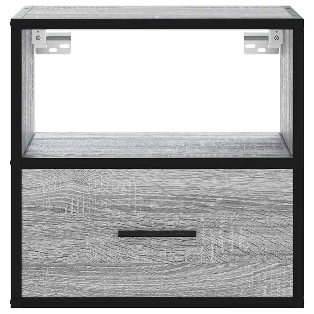 Wall-mounted bedside table, grey, 40x31x39.5 cm