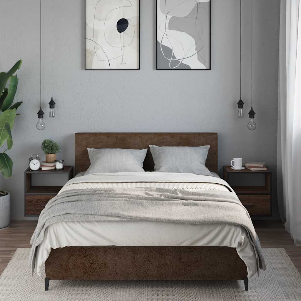 Wall-mounted nightstands, 2 pcs., brown oak, 40x31x39.5 cm