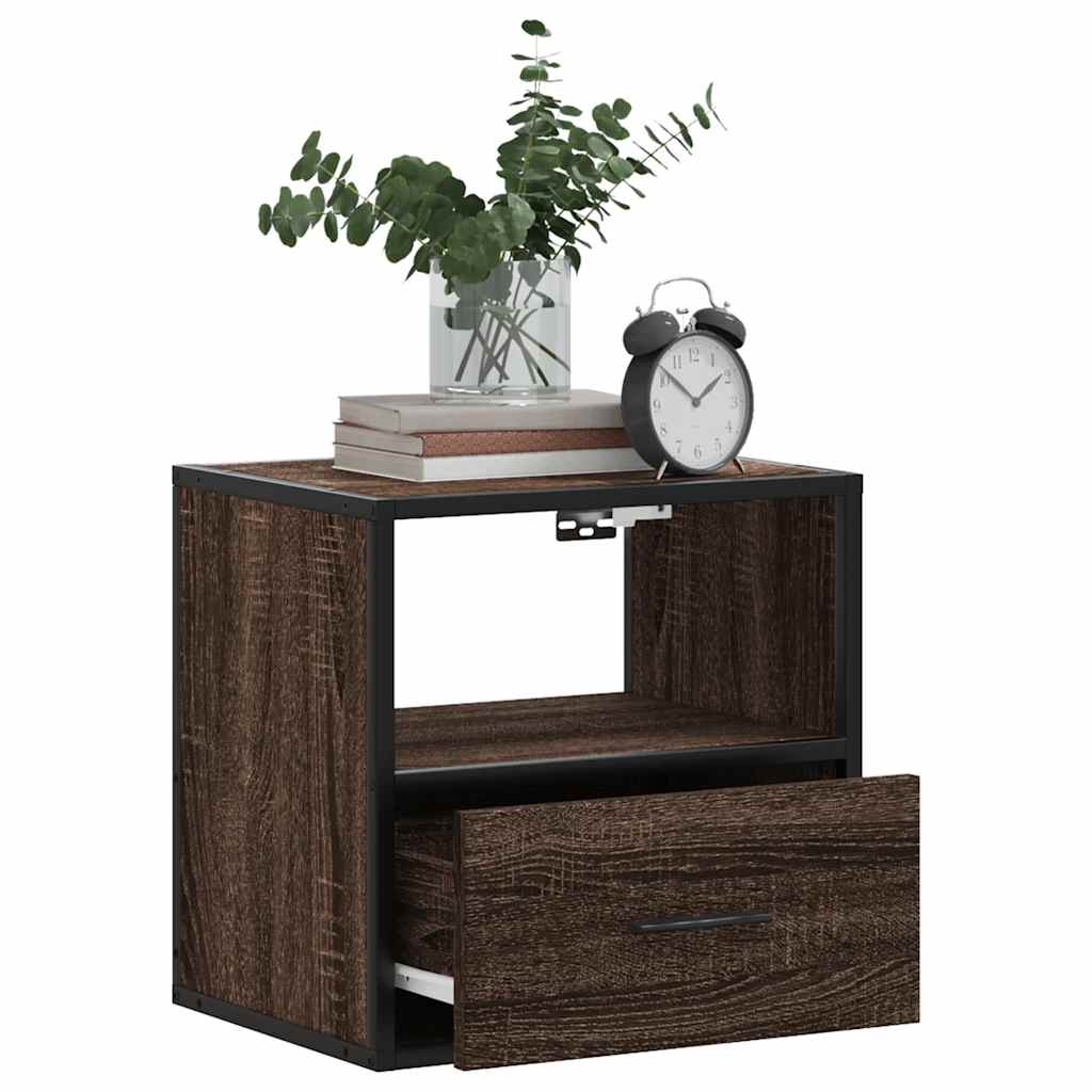 Wall-mounted nightstands, 2 pcs., brown oak, 40x31x39.5 cm