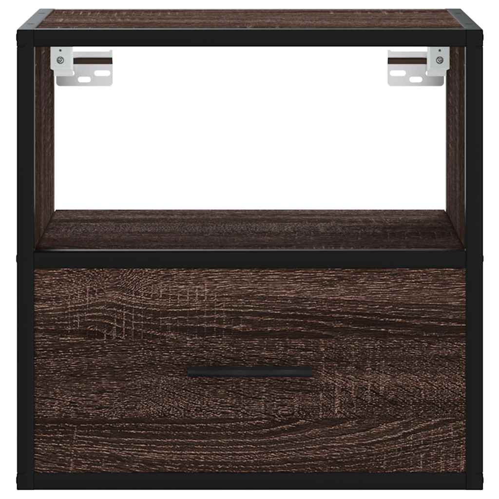Wall-mounted nightstands, 2 pcs., brown oak, 40x31x39.5 cm