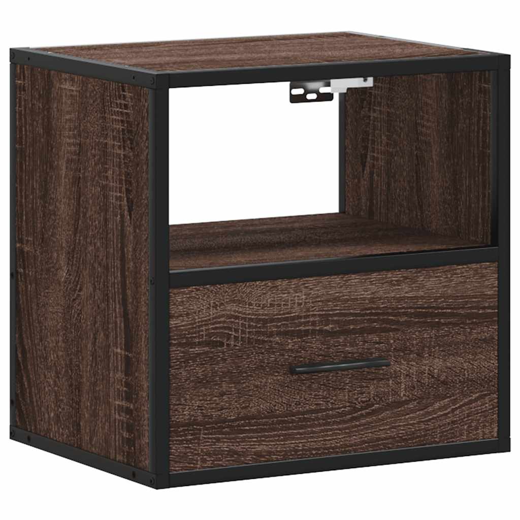 Wall-mounted nightstands, 2 pcs., brown oak, 40x31x39.5 cm
