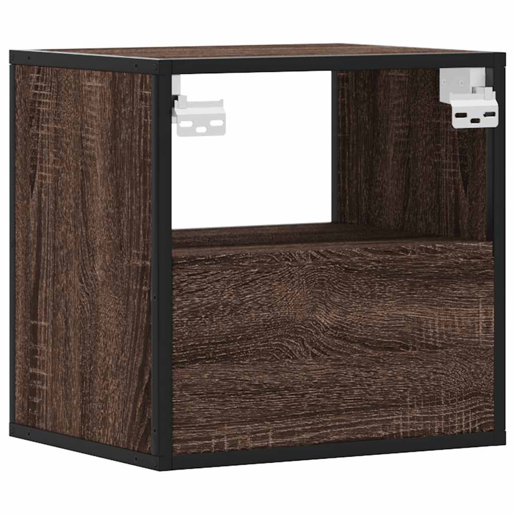 Wall-mounted nightstands, 2 pcs., brown oak, 40x31x39.5 cm