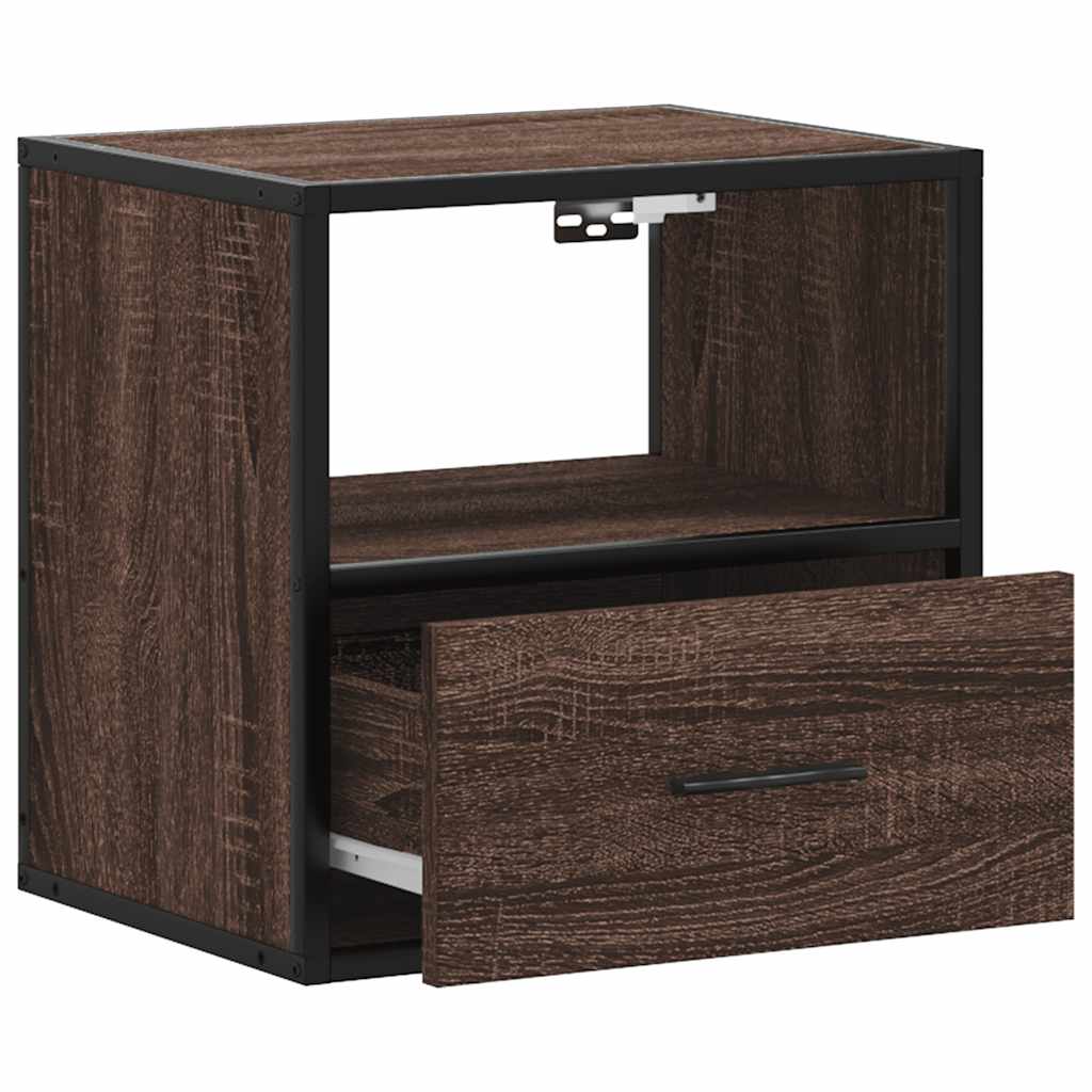 Wall-mounted nightstands, 2 pcs., brown oak, 40x31x39.5 cm