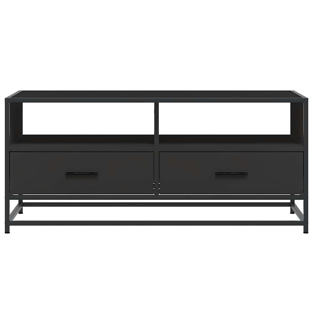 Kavos staliukas, juodas, 100x50x45cm, apdirbta mediena/metalas