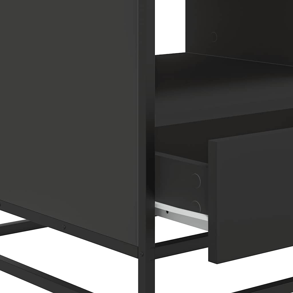 Kavos staliukas, juodas, 100x50x45cm, apdirbta mediena/metalas