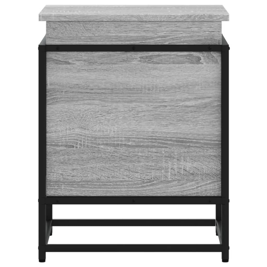 Storage box with lid, gray, 40x40x51.5cm, treated wood