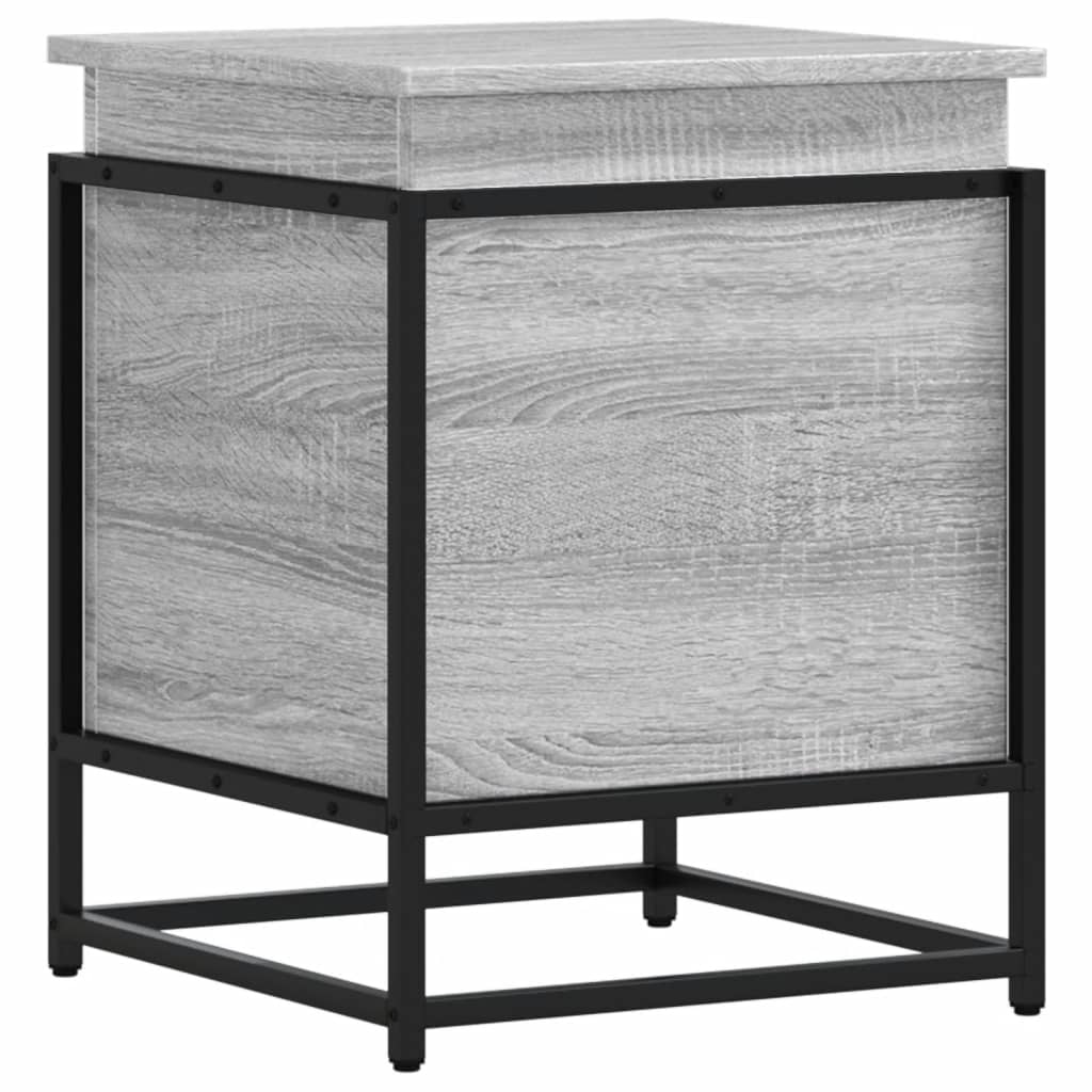 Storage box with lid, gray, 40x40x51.5cm, treated wood