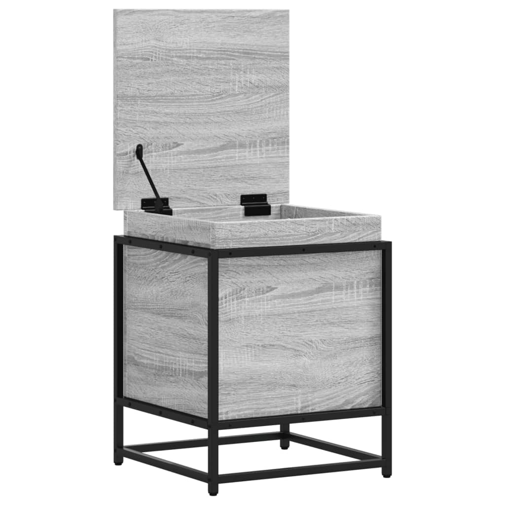 Storage box with lid, gray, 40x40x51.5cm, treated wood