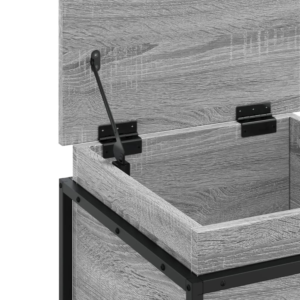 Storage box with lid, gray, 40x40x51.5cm, treated wood