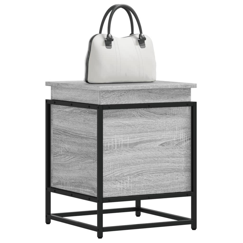 Storage box with lid, gray, 40x40x51.5cm, treated wood
