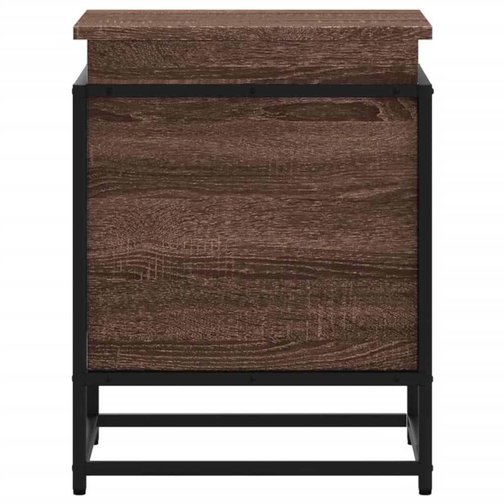 Storage box with lid, brown, 40x40x51.5cm, treated wood