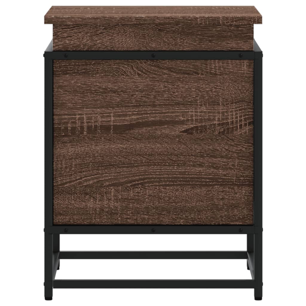 Storage box with lid, brown, 40x40x51.5cm, treated wood