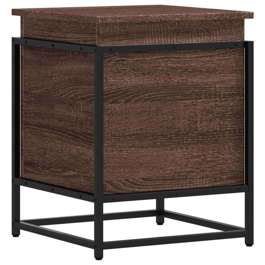 Storage box with lid, brown, 40x40x51.5cm, treated wood