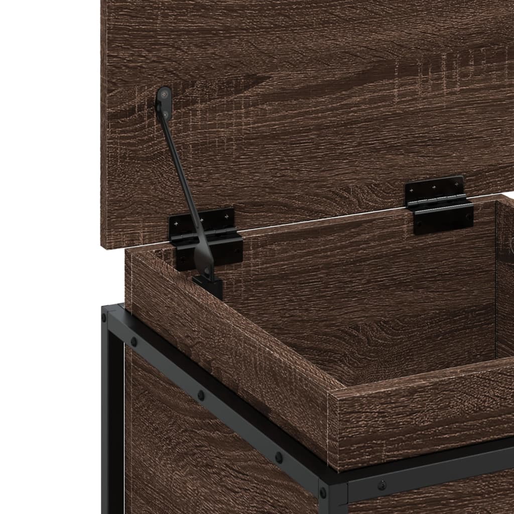 Storage box with lid, brown, 40x40x51.5cm, treated wood