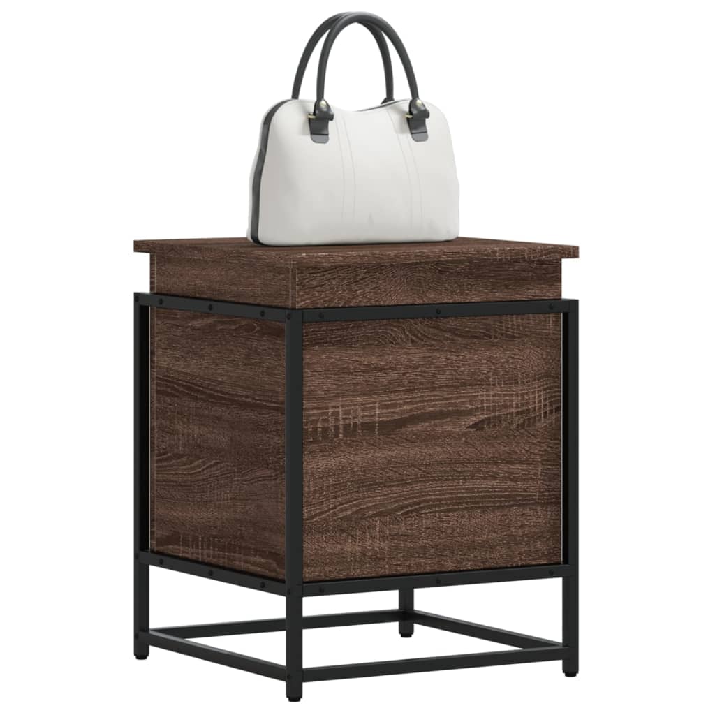 Storage box with lid, brown, 40x40x51.5cm, treated wood