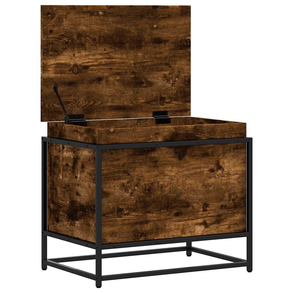 Box with lid, smoky, 60x40x51.5cm, processed wood