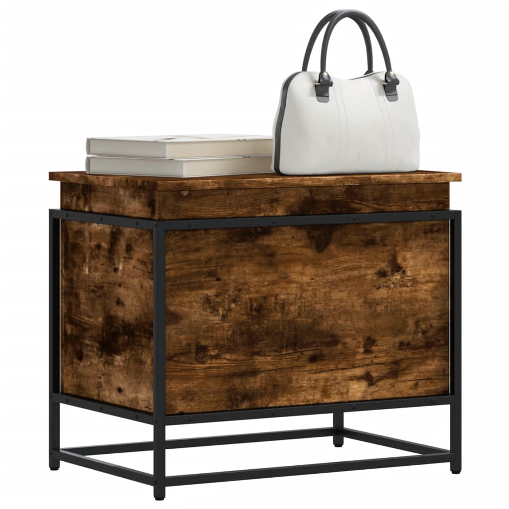Box with lid, smoky, 60x40x51.5cm, processed wood