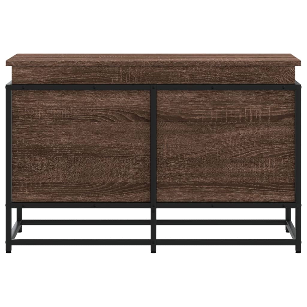 Wooden storage box with lid, brown, 80x40x51.5cm, treated wood