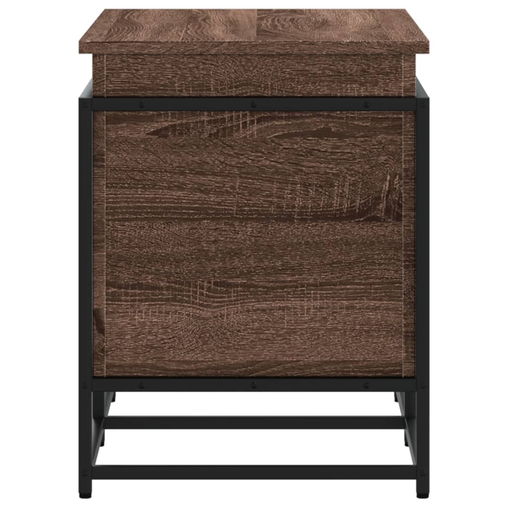 Wooden storage box with lid, brown, 80x40x51.5cm, treated wood