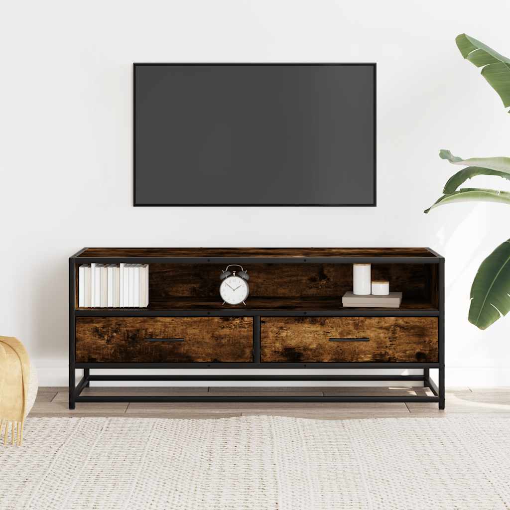 TV skapītis, dūmu, 100x34,5x40cm, koks/metāls