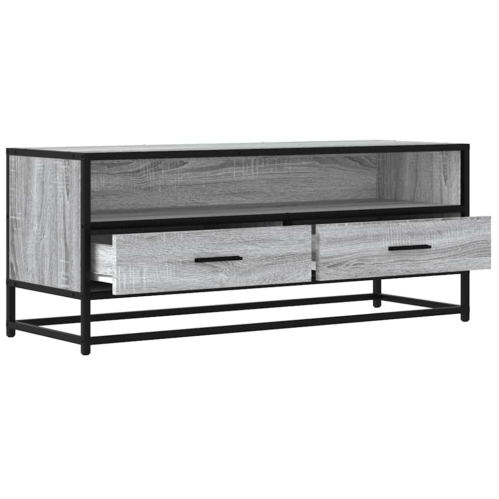 TV cabinet, grey, 100x34.5x40cm, wood/metal